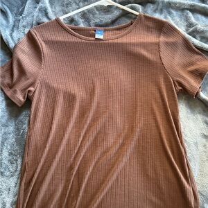 Old Navy Ribbed Brown Short Sleeve Shirt